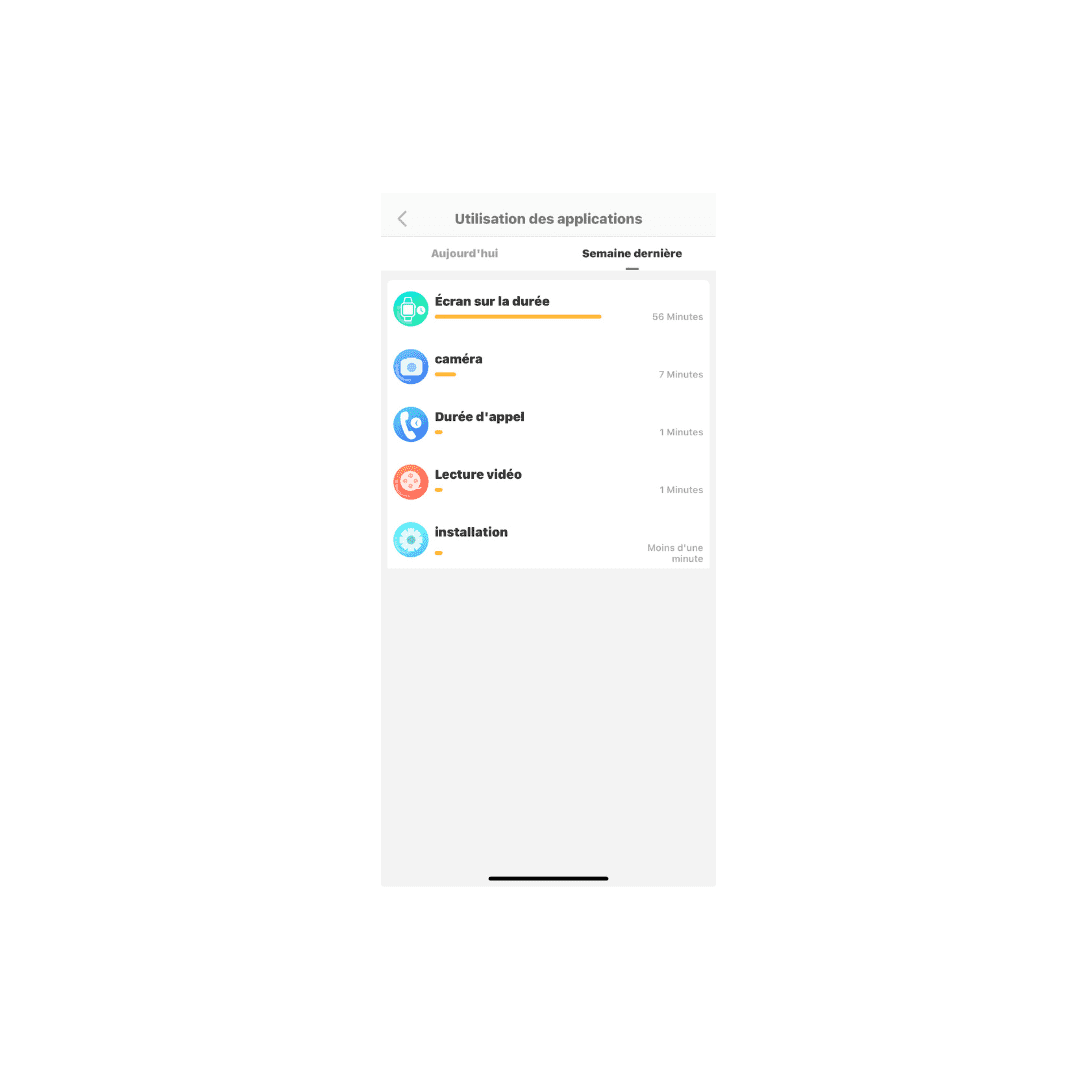 Montre connectée pour enfant avec surveillance du temps d'écran, favorisant une utilisation équilibrée.